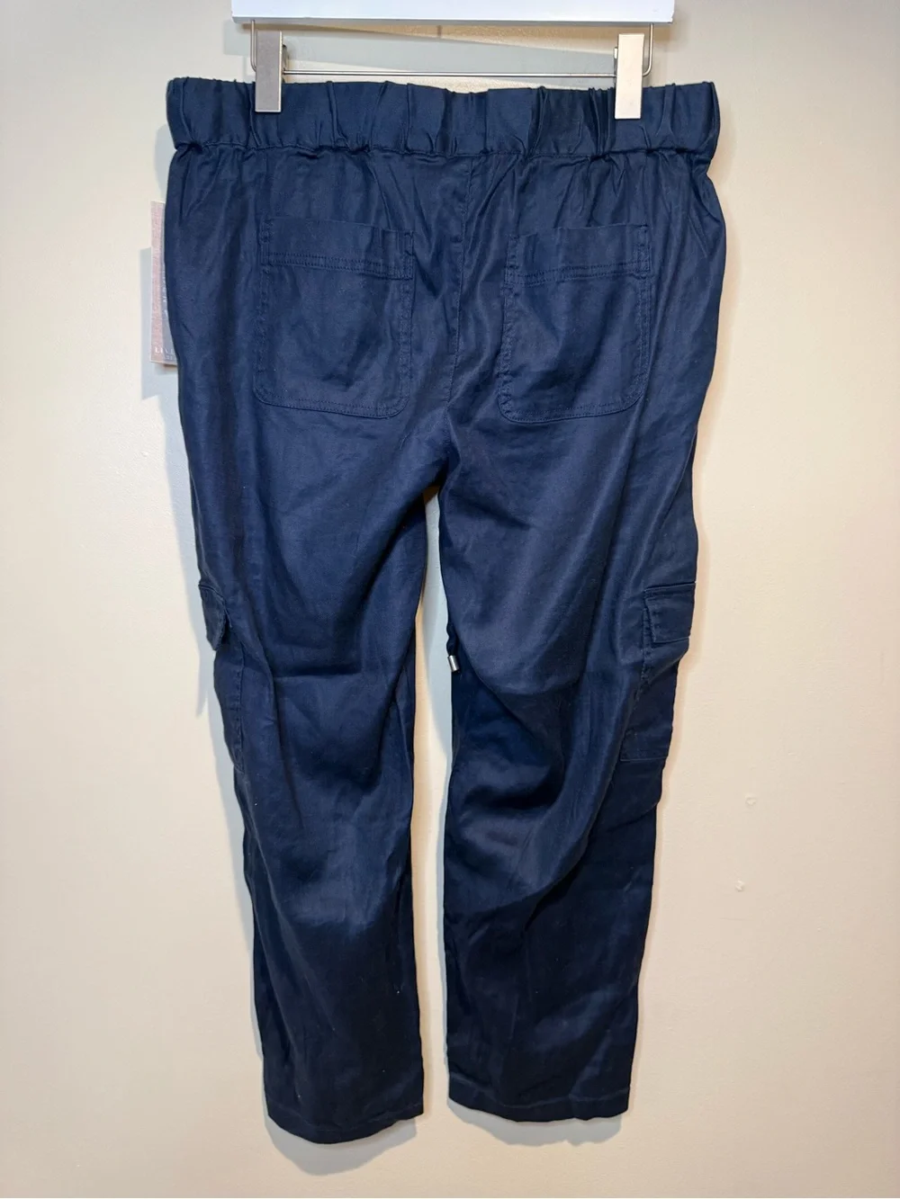 Liverpool Drawstring New Stretch Linen pants Mood Indigo straight leg